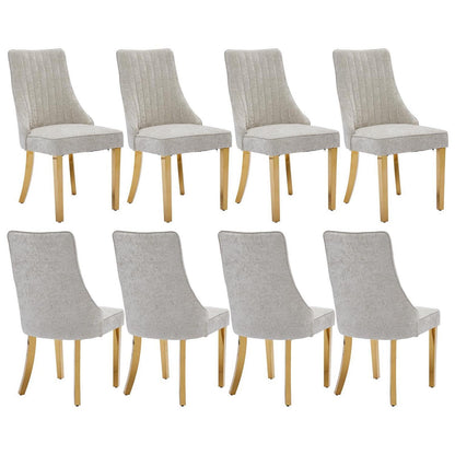 Bequeme Esszimmerstühle 8er Set mit Stoffbezug & Goldbeinen