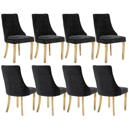 Esszimmerstühle Set 8 – Bequeme Polsterstühle Schwarz/Gold