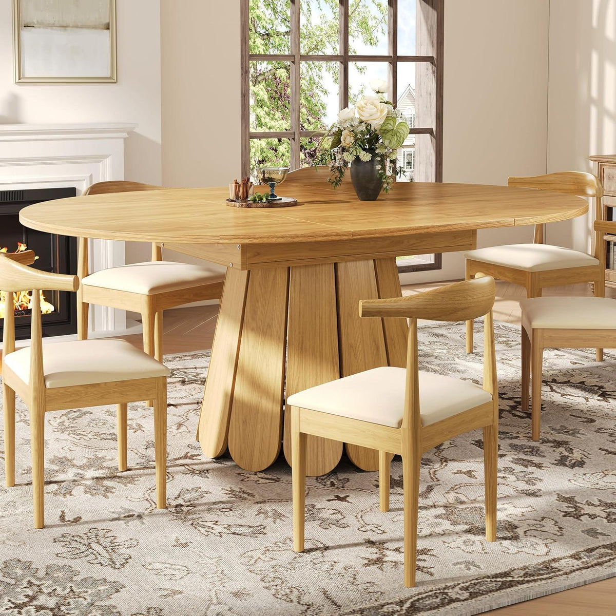 Runder Esstisch Ausziehbar Holz – Küchentisch für 4-6 Personen