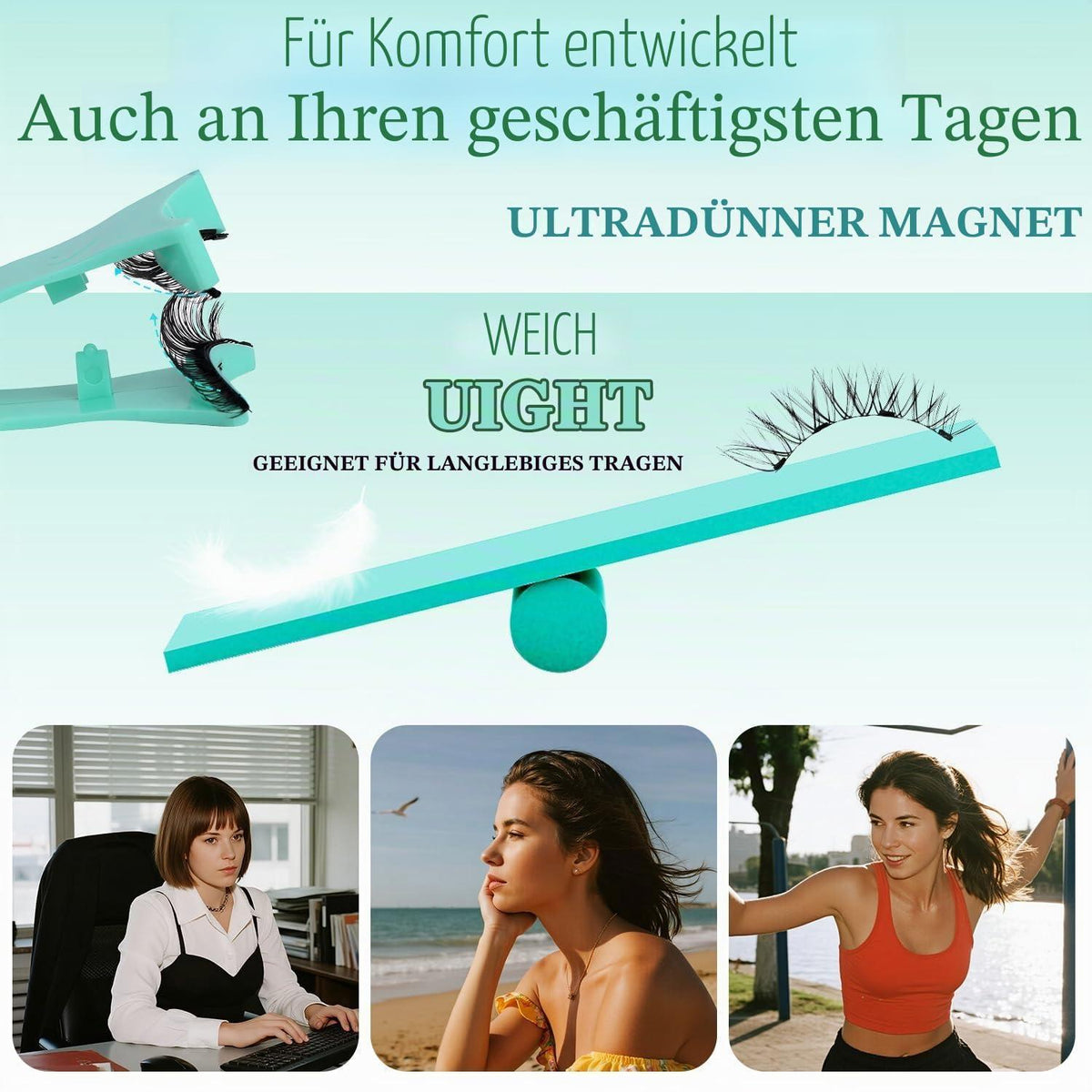 Magnetische Wimpern Set ohne Kleber – Natürlicher Look & Applikator