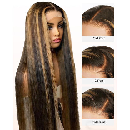 Echthaar Perücke 2/27 Highlight, 32 Zoll, Lace Front