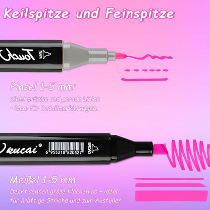 Alkohol Marker Set 60 Farben – Pinselstifte für Illustration & Kunst