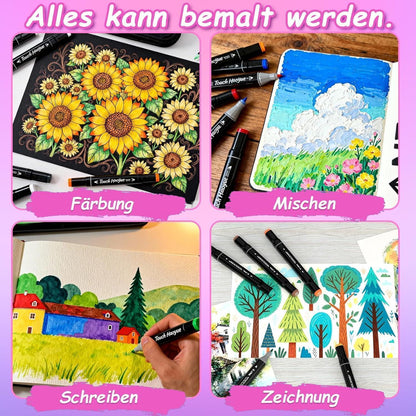 Alkohol Marker Set 60 Farben – Pinselstifte für Illustration & Kunst