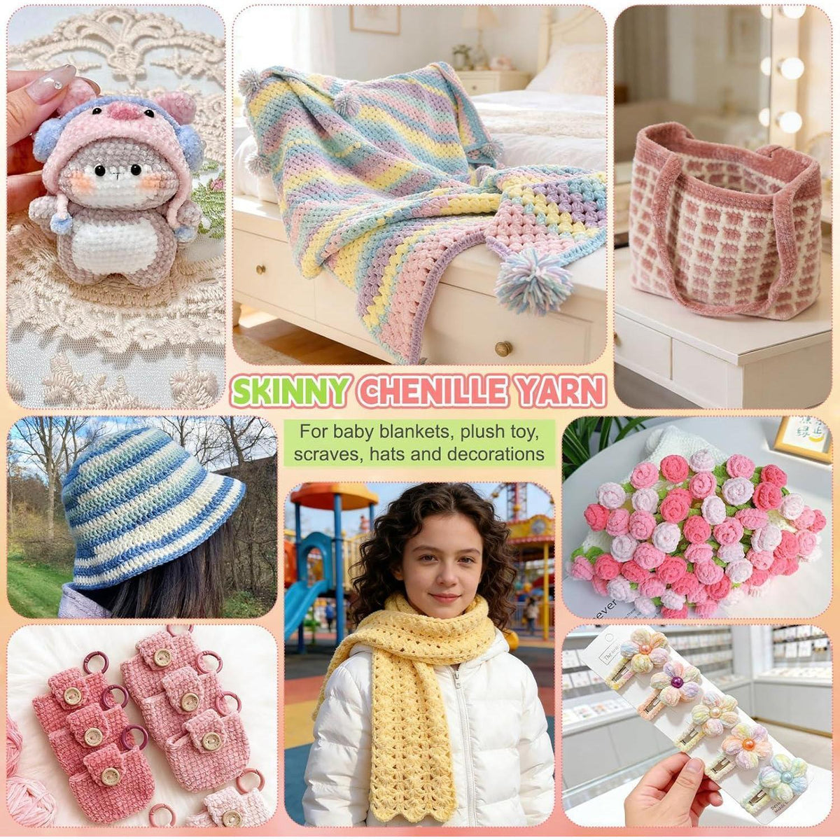 Feines Chenille Häkelgarn Meerblau – Superweiche Wolle für Amigurumi & Decken