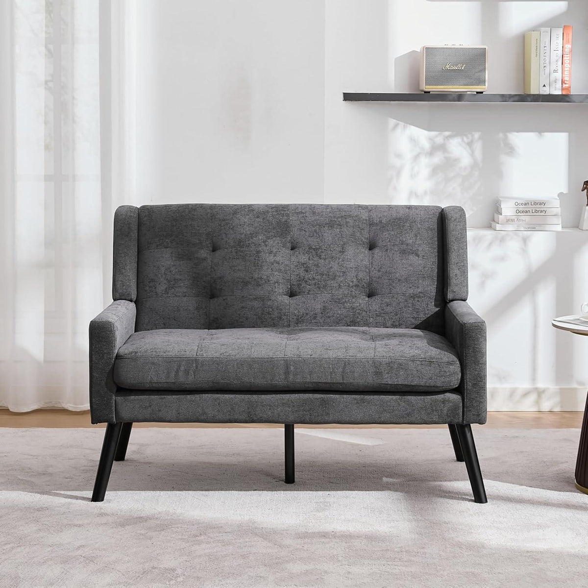 2-teiliges Sessel-Set Dunkelgrau – Wohnzimmer Lounge-Sofa