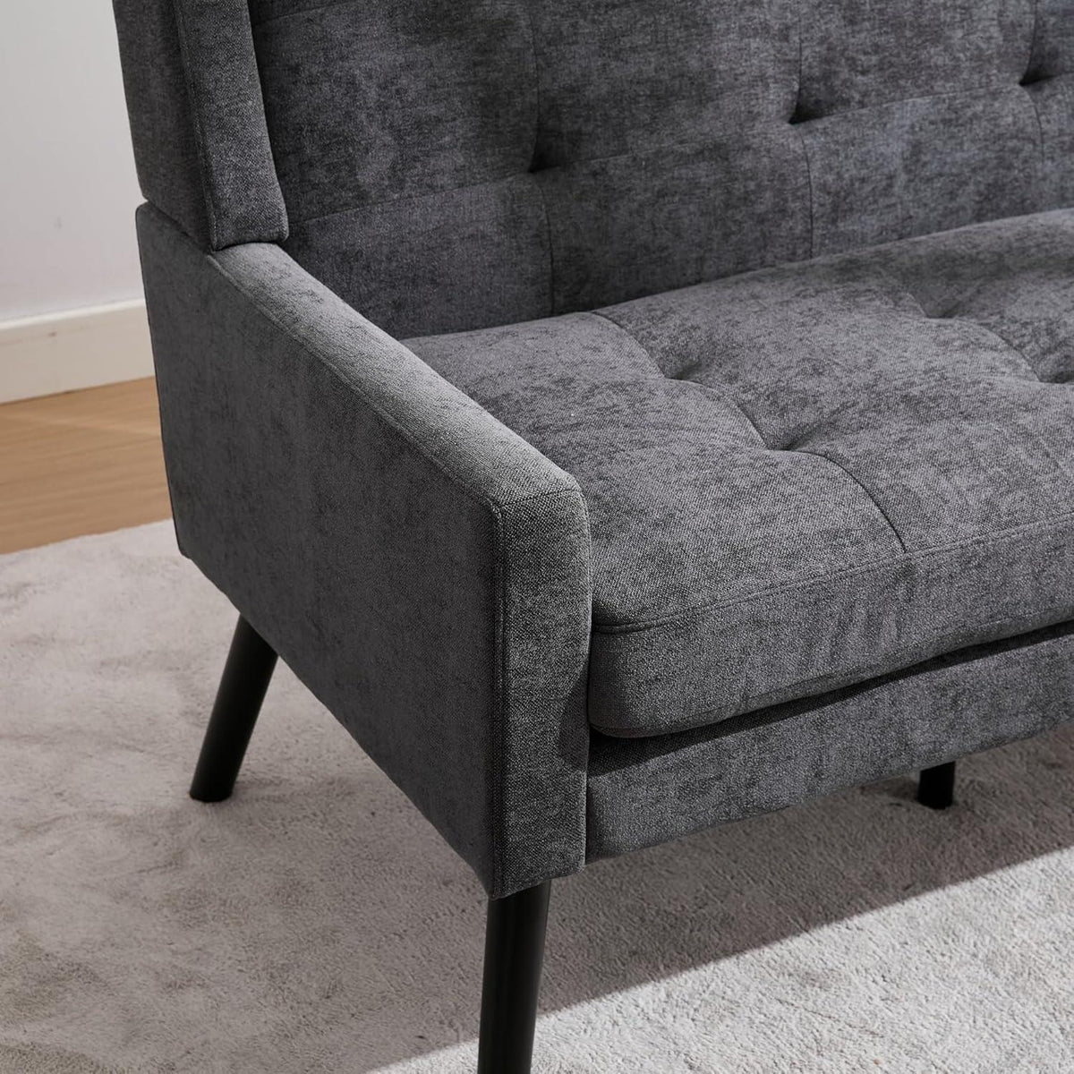 2-teiliges Sessel-Set Dunkelgrau – Wohnzimmer Lounge-Sofa