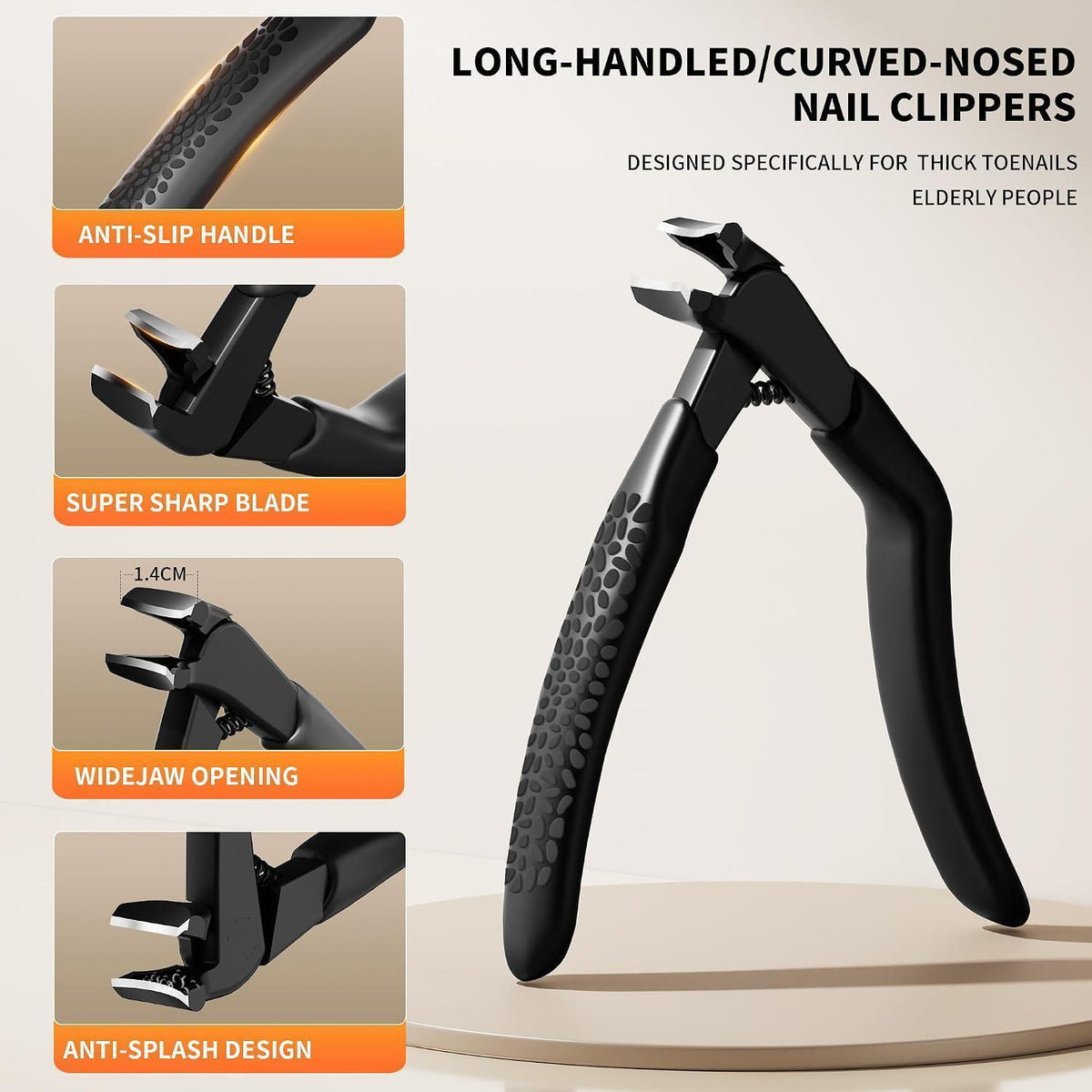 Ergonomischer Nagelknipser für Senioren mit Auffangbehälter