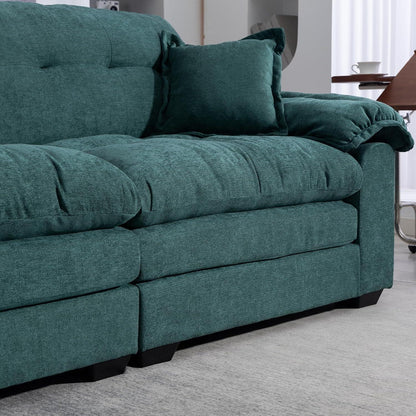 Modernes 2-Sitzer Sofa mit Memory-Schaum & Taschenfedern (Grün)