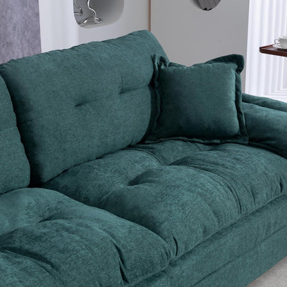 Modernes 2-Sitzer Sofa mit Memory-Schaum & Taschenfedern (Grün)