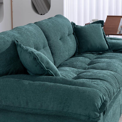 Modernes 2-Sitzer Sofa mit Memory-Schaum & Taschenfedern (Grün)