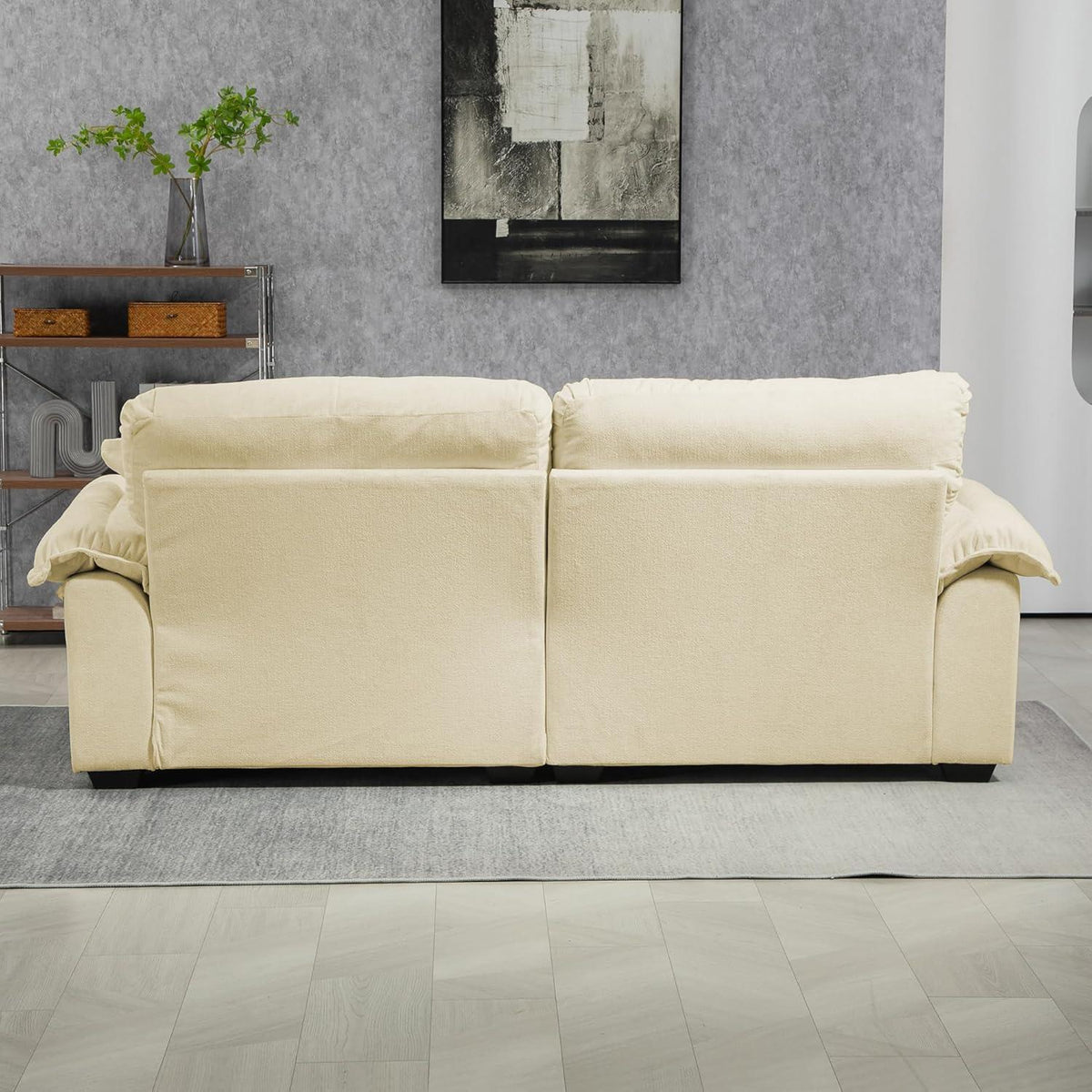 Modernes 2-Sitzer Sofa mit Memory-Schaum & Taschenfedern (Beige)
