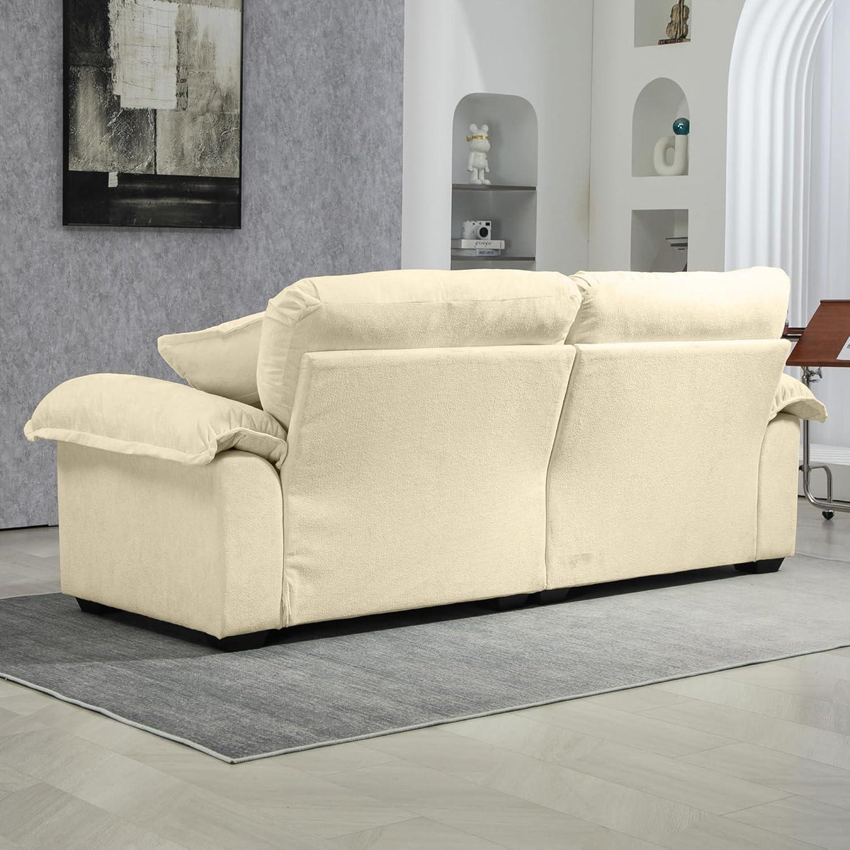 Modernes 2-Sitzer Sofa mit Memory-Schaum & Taschenfedern (Beige)