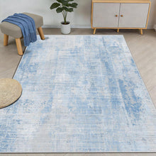 Abstrakt blauer Teppich 160x200cm – Waschbar & Rutschfest