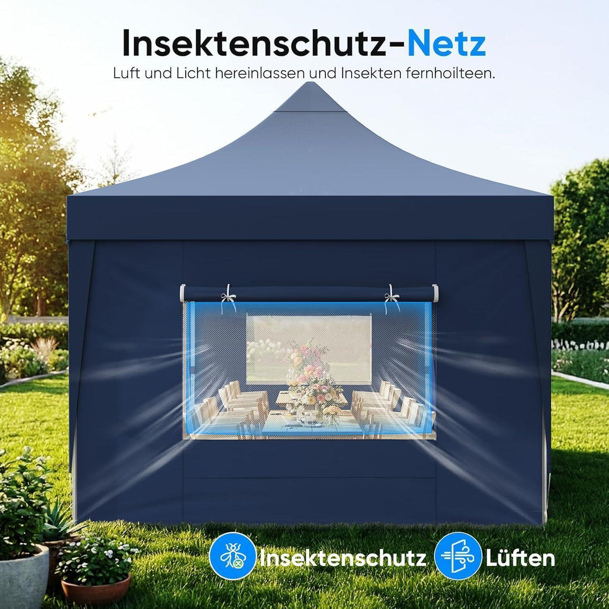 Faltpavillon 3x6m wasserdicht – Partyzelt mit Seitenwänden & UV-Schutz