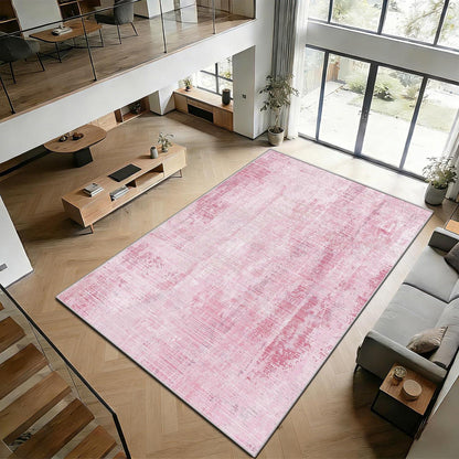Rosa Vintage Teppich 200x300cm – Weicher Kurzflor für Wohnzimmer
