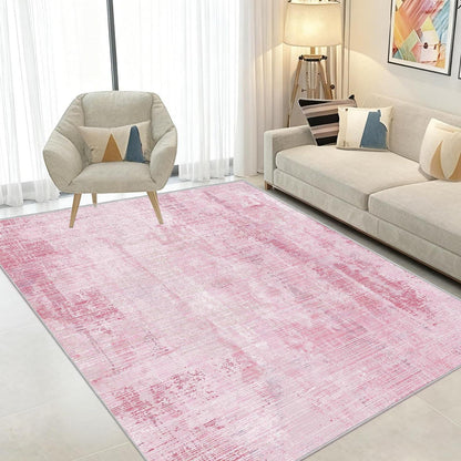 Rosa Vintage Teppich 200x300cm – Weicher Kurzflor für Wohnzimmer