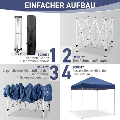 Faltpavillon 3x3 mit Moskitonetz – Wasserdicht & UV-Schutz