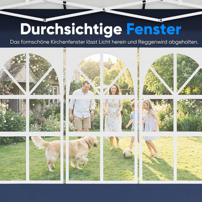 Faltpavillon 3x6m wasserdicht – Partyzelt mit Seitenwänden