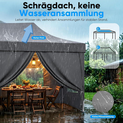 Faltpavillon 3x6m wasserdicht – Partyzelt mit Seitenwänden