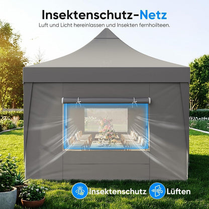 Faltpavillon 3x6m wasserdicht – Partyzelt mit Seitenwänden