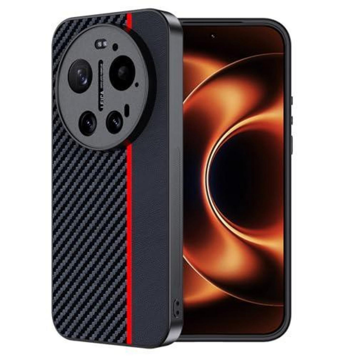 Xiaomi 17 Ultra Hülle: Wasserdicht, Stoßfest & Kohlefaser Rot/Schwarz