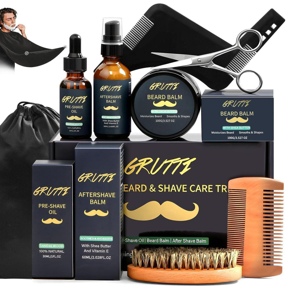 Bartpflege Set Herren – Komplett Geschenk für Papa & Ehemann