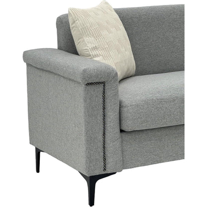 Kleine 2-Sitzer Couch Leinen Grau – Modern & Platzsparend