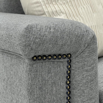 Kleine 2-Sitzer Couch Leinen Grau – Modern & Platzsparend