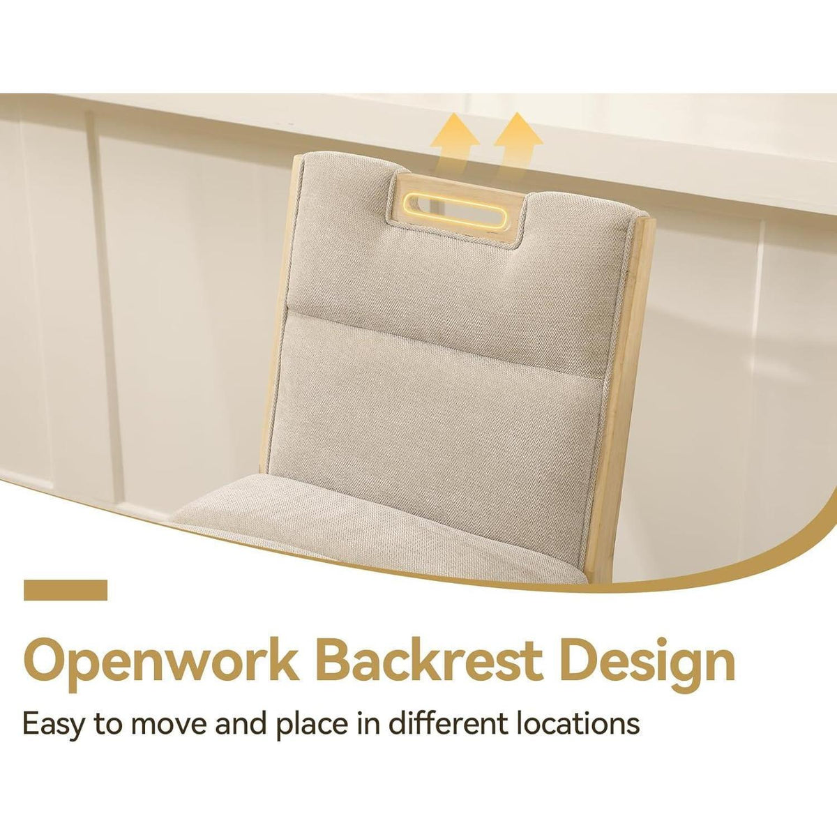 Barhocker 2er Set Chenille mit Fußstütze, Beige