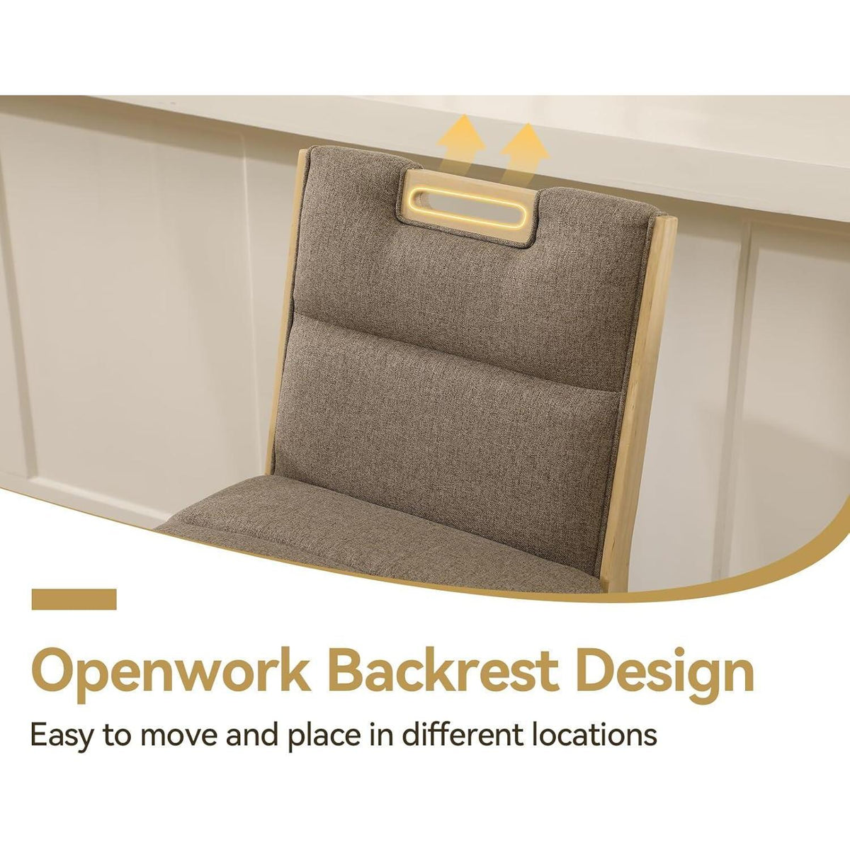 Barhocker Set 4er – Leinen-Küchenhocker mit Fußstütze, Braun