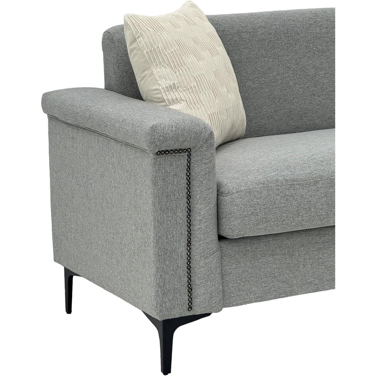 2-Sitzer Sofa Leinen Grau – Modern & Platzsparend