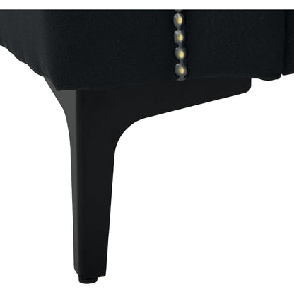 Kleine 2-Sitzer Couch Schwarz – Modernes Leinen Sofa für Wohnzimmer