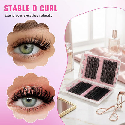 DIY Wimpern-Set: 560 Cluster Lashes für Voluminiöse Extensions
