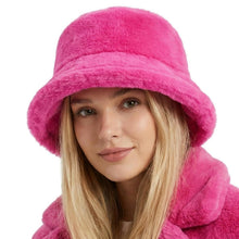 Flauschige Winter Fischerhut Damen Rosa