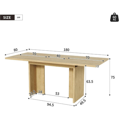 Ausziehbarer Esstisch Eiche Optik 140-180 cm