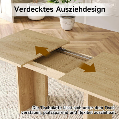 Ausziehbarer Esstisch Eiche Optik 140-180 cm