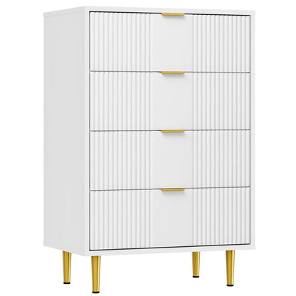 Kommode mit 4 Schubladen – Weiß, 60x40x94 cm