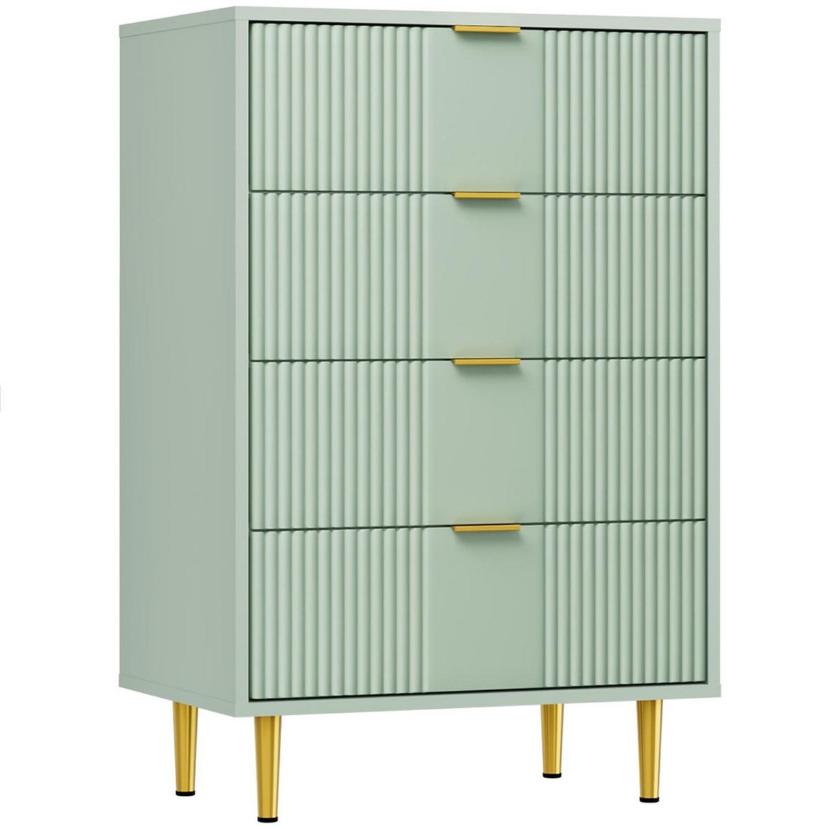 Kommode mit 4 Schubladen, Olivgrün – Schlafzimmer & Wohnzimmer