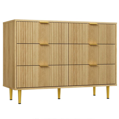 Kommode mit 6 Schubladen, Eiche, 100x40x75 cm – Schlafzimmer Möbel