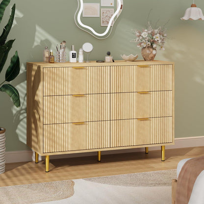 Kommode mit 6 Schubladen, Eiche, 100x40x75 cm – Schlafzimmer Möbel