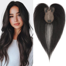 Echthaar Damen Toupet mit Seitenpony – Natürliches Schwarz