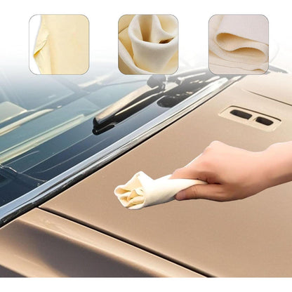 2x Fensterleder Auto Echt Leder - 40x30cm