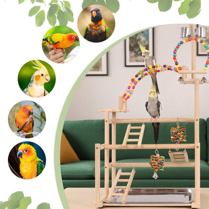 Großer Vogelspielplatz mit Schaukel & Zubehör für Wellensittich
