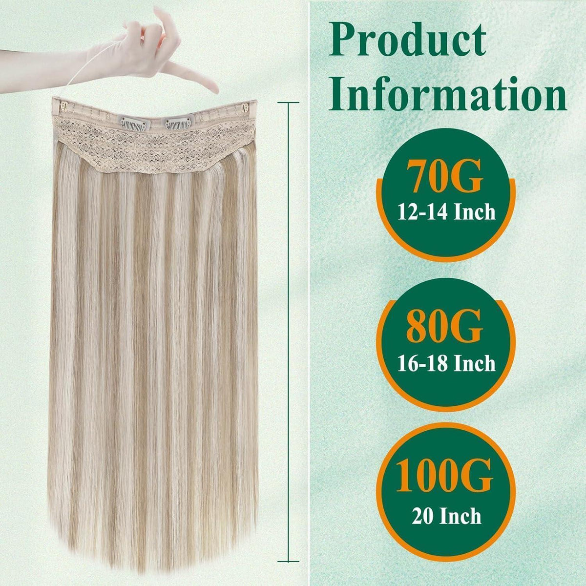 Echthaar Draht Extension Blond Highlights #P27/613 30cm