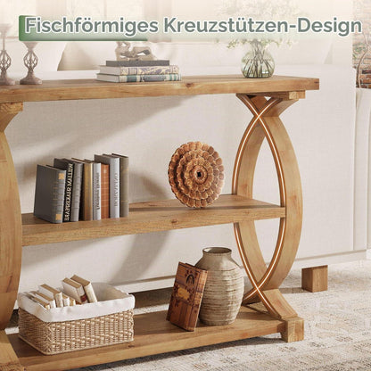Konsolentisch Massivholz 3-stöckig Fischschwanz-Design