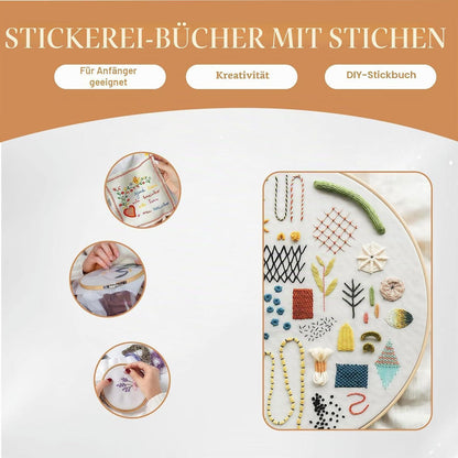 Sticken Set Erwachsene - DIY Stitch Book auf Leinenstoff