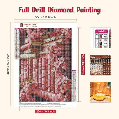Diamant Painting Bücherregal 5D DIY Mosaik Bild Erwachsene Anfänger
