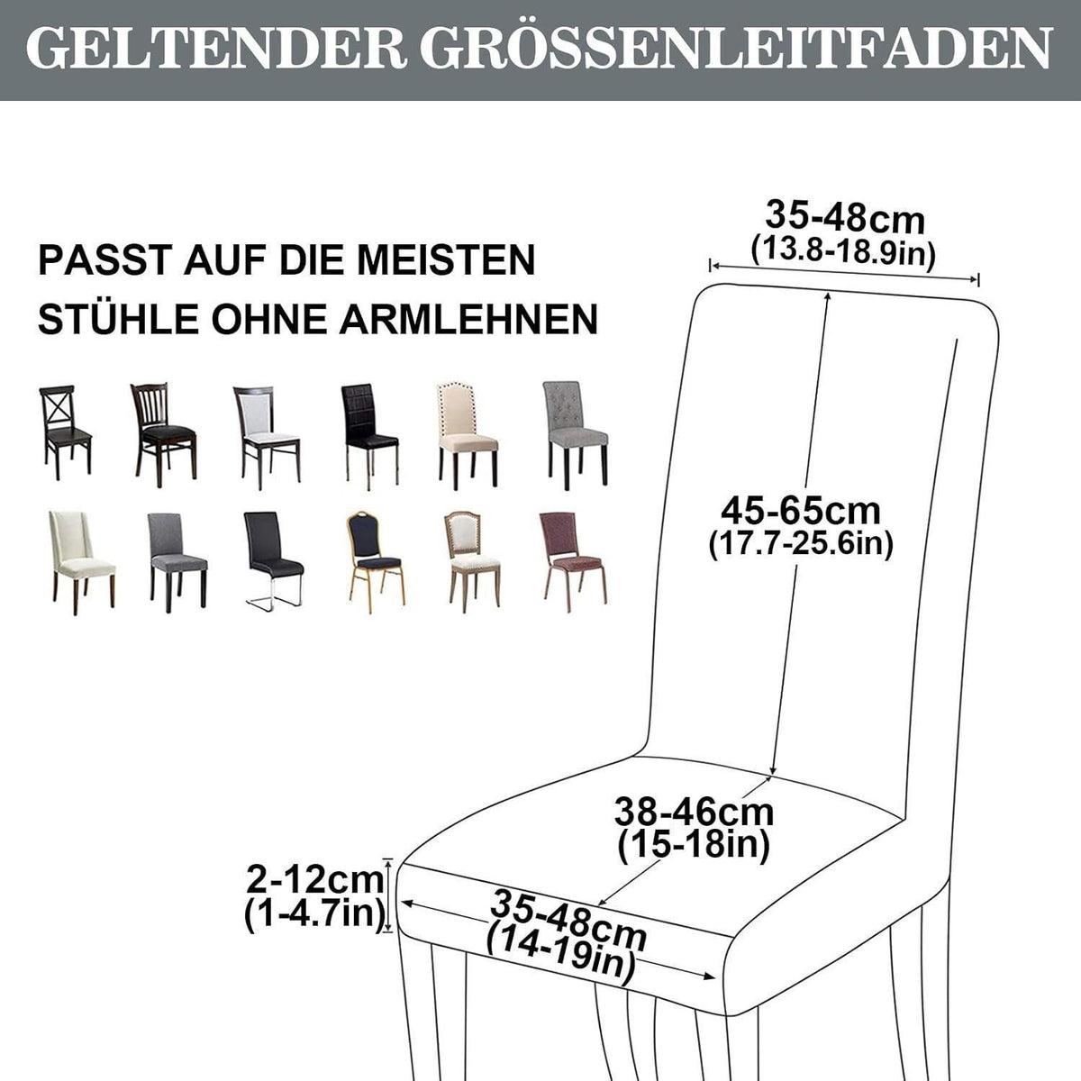 Samt Stuhlhussen 4er Set – Elastisch & Abnehmbar