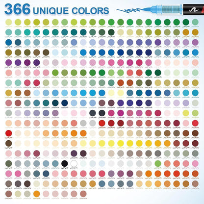 Acrylmarker Set 366 Farben – Filzstifte für Basteln & Zeichnen