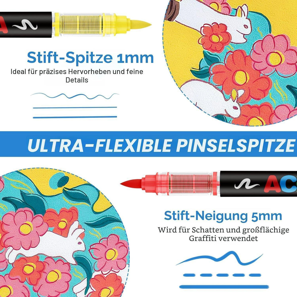 Acrylmarker Set 408 Farben – Filzstifte für Ausmalen & Basteln